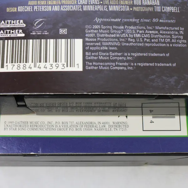 Lot of 2 Bill & Gloria Gaither VHS Tapes - Hymns / All Day Singin' Gospel