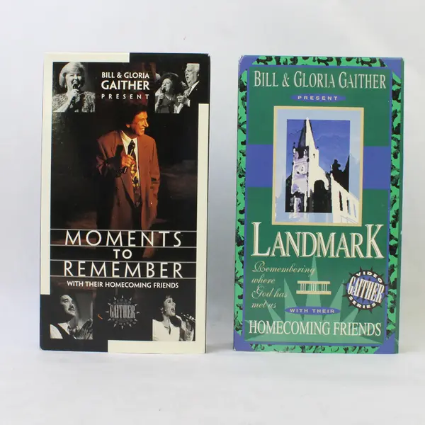 Lot of 2 VHS Bill & Gloria Gaither - Landmark / Moments to Remember