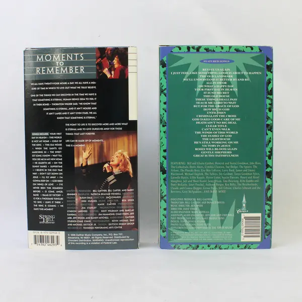 Lot of 2 VHS Bill & Gloria Gaither - Landmark / Moments to Remember