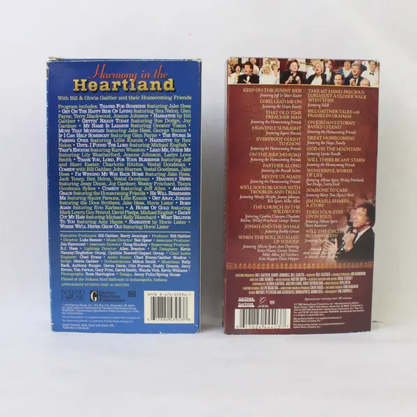 Lot of 2 Bill & Gloria Gaither VHS - Harmony in the Heartland; Cherished Hymns