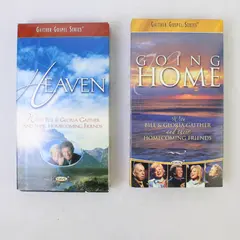 Lot of 2 VHS Bill & Gloria Gaither - Going Home & Heaven (Christian Gospel)