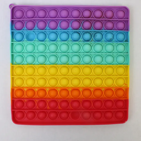 Pop It Fidget Toy Push Bubble Sensory Stress Relief Kids Rainbow 8x8