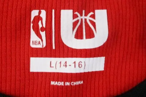 NBA Portland Trailblazers 1970 Youth L (14-16) Red Black Waffle Knit Shirt