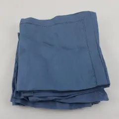 Lot Of 6 Waterford Linens Solid Blue Color Square Napkins 100% Linen 21" x 21"