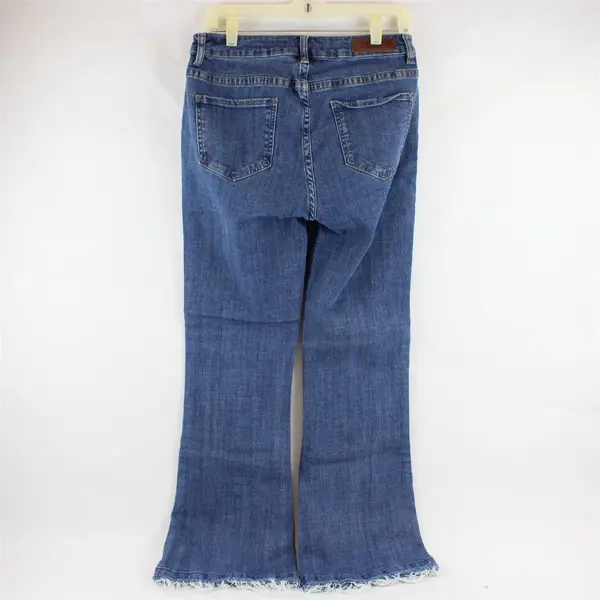 Rock&Roll Denim Women's 29x32 (34x31) High Rise Flare Leg Raw Hem Denim Jeans
