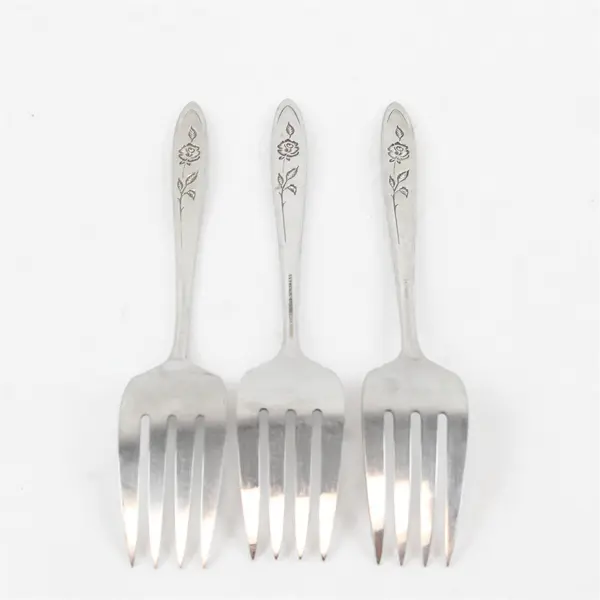 Lot of 3 Stainless Serving Forks by Oneida Community in the Pattern My Rose