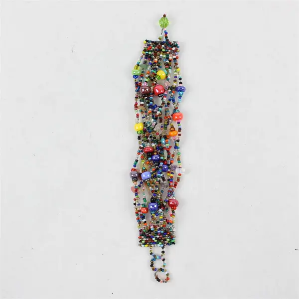 Multicolor Multi-Strand Seed Bead Bracelet 8"