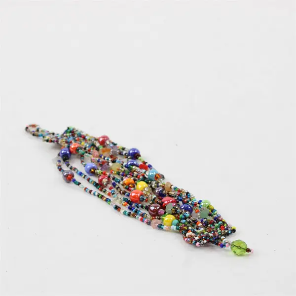 Multicolor Multi-Strand Seed Bead Bracelet 8"