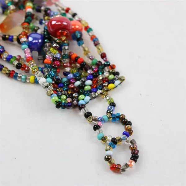 Multicolor Multi-Strand Seed Bead Bracelet 8"