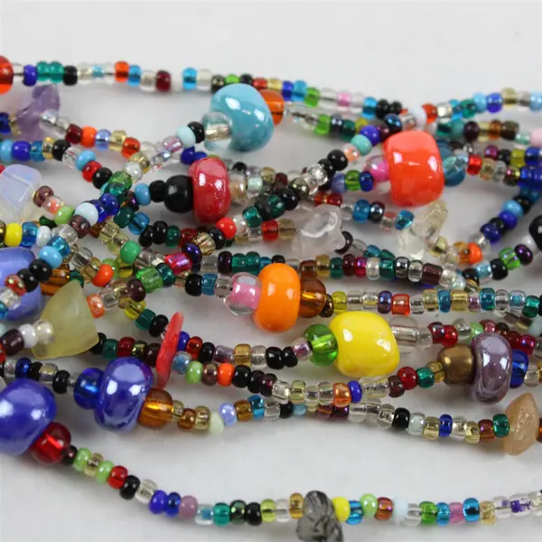 Multicolor Multi-Strand Seed Bead Bracelet 8"
