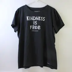 Life Is Good Kindness Is Free Charcoal Gray T-Shirt Women's XL