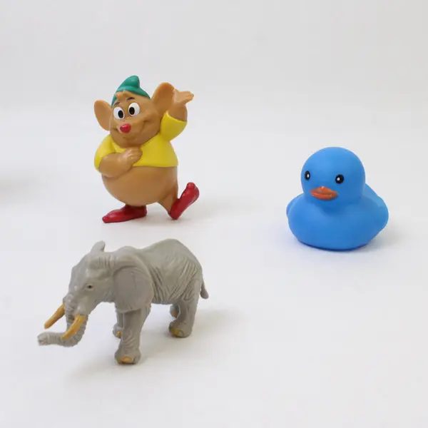 Lot of 4 Assorted Small Toys - Hulk, Gus Gus, Blue Duck, Elephant