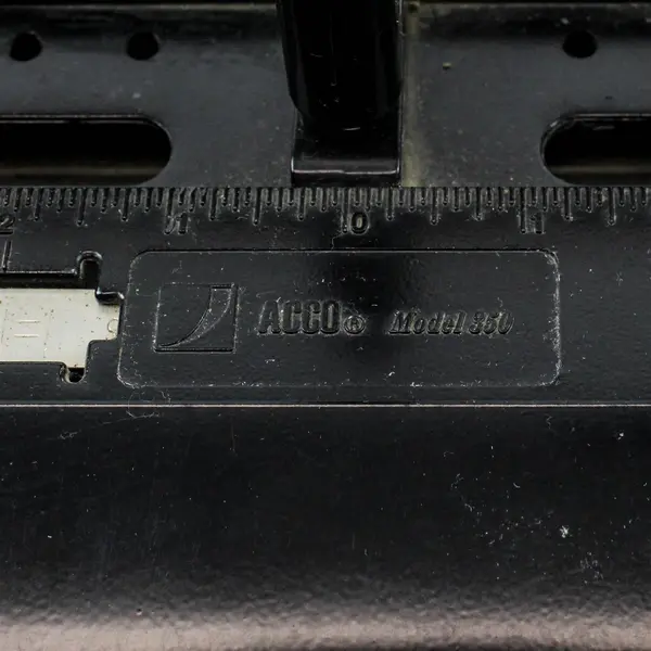 Vintage ACCO Model 350 Heavy Duty 3-Hole Paper Punch w/ Slide Guide Lever