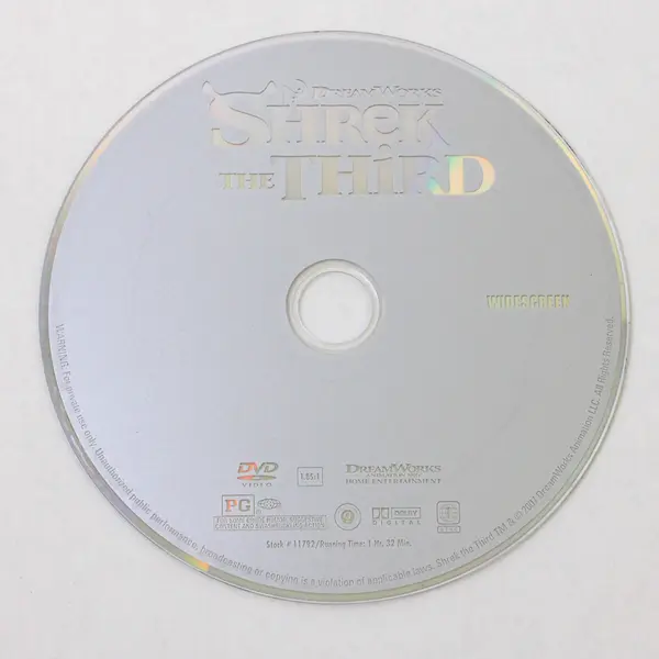Shrek the Third DVD 2007 Dreamworks Pre-Owned Untested Comedy Animation