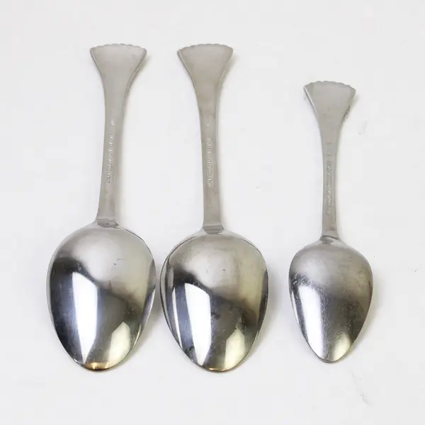 3 PC Set of Reed & Barton Bretton Woods-Shell Stainless Steel Spoons