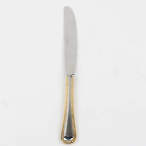 A Wallace Silver Regal Pearl Gold Accent Front/Back Dinner Knife 8.75" Good