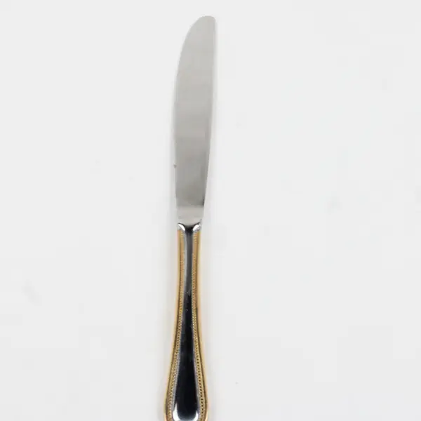 A Wallace Silver Regal Pearl Gold Accent Front/Back Dinner Knife 8.75" Good