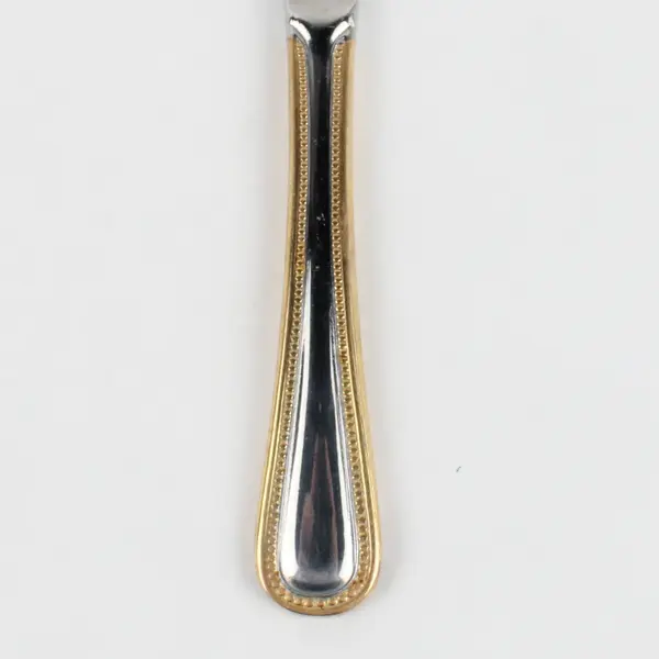 A Wallace Silver Regal Pearl Gold Accent Front/Back Dinner Knife 8.75" Good