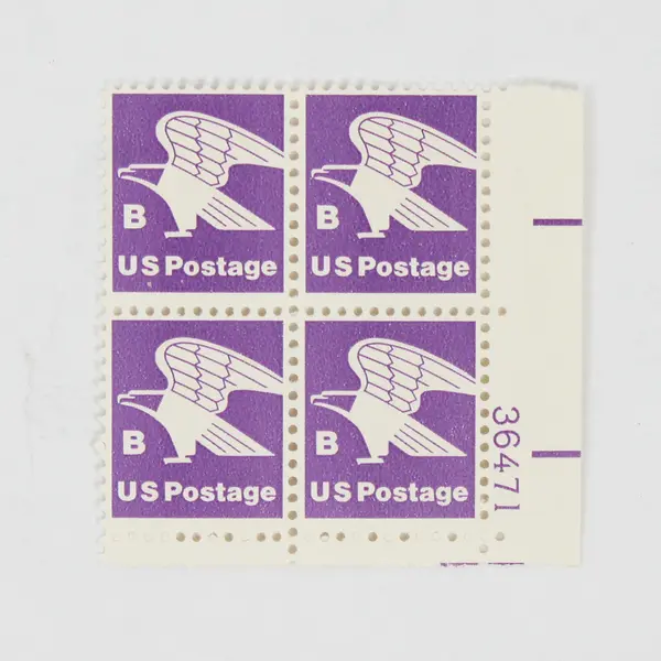 Lot Of 2 USPS Eagle Stamp Blocks Non Denominational B Rate C Rate 1981 MNH
