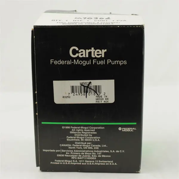 Carter Federal Mogul Fuel Pump Mechanical M70306 New with Gasket & Spacer DODGE