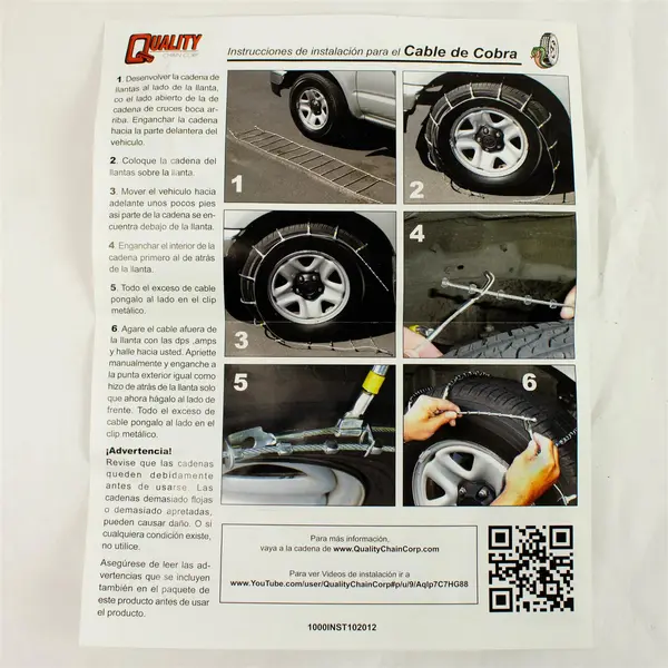 Cobra JR Cable Tire Chains PN1675 Heavy Duty Light Truck SUV RV Van -Open Box