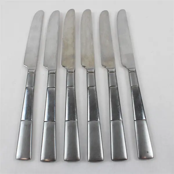 Lot of 6 Oneida Silver Echo Pattern 18/10 Stainless Dinner Knives 9.38" Good