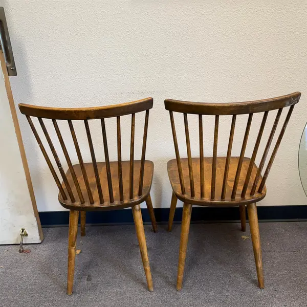 Set of 2 Vintage Swedish Wood Windsor Dining Chairs- Freight / Local Pickup