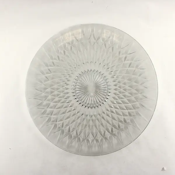 VTG Anchor Hocking Crown Point Clear Glass Diamond Point Torte Plate 14" 