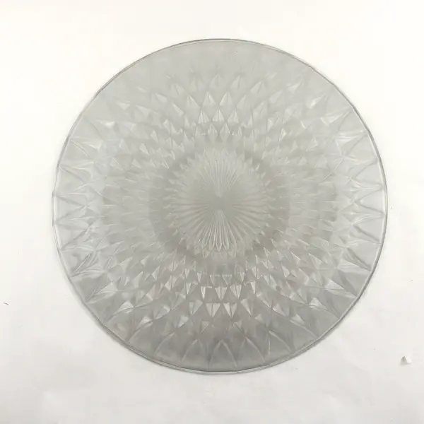 VTG Anchor Hocking Crown Point Clear Glass Diamond Point Torte Plate 14" 