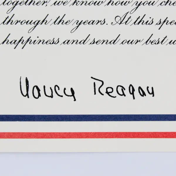 Ronald Reagan And Nancy Reagan Anniversary White House Card 