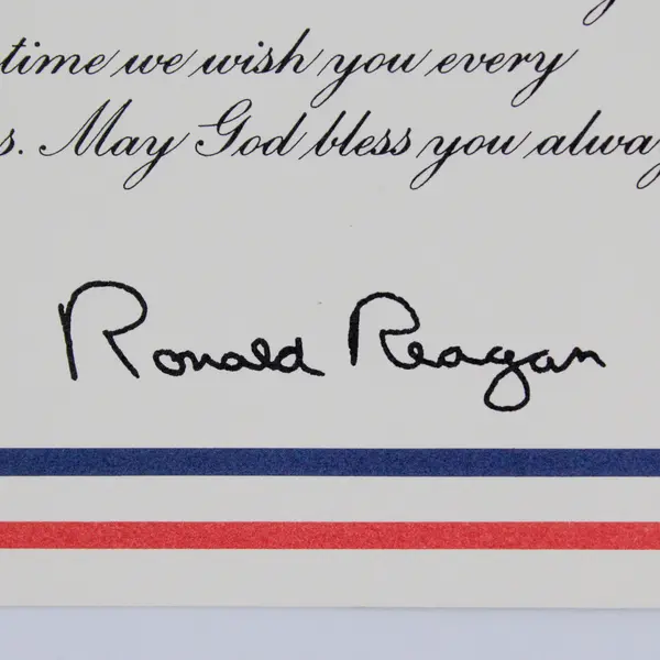 Ronald Reagan And Nancy Reagan Anniversary White House Card 
