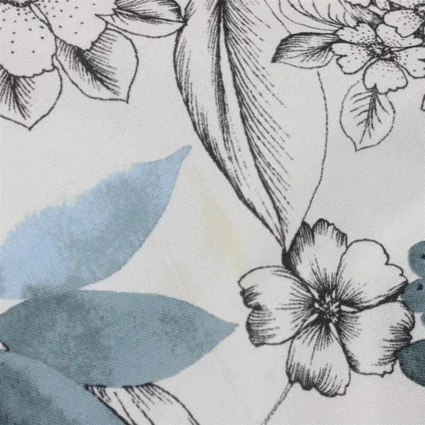 Blue & Off-White Floral Rectangular Tablecloth 50" x 66" with 4 Napkins - Flawed