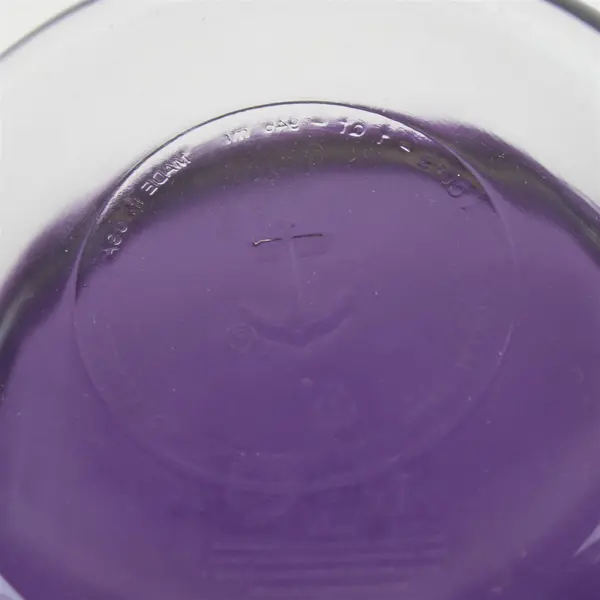 Anchor Hocking 1 Quart Round Glass Food Storage Container Purple Lid - Flawed