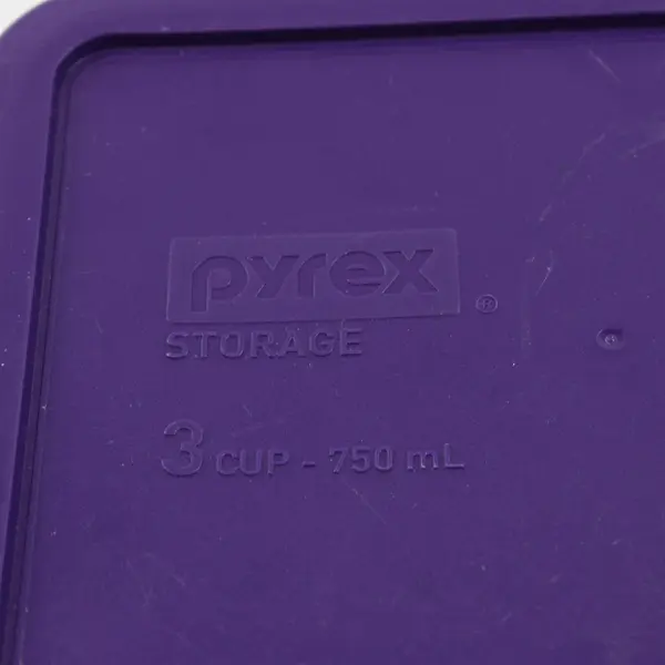  Pyrex 7210 Clear Baking Dish 3 Cup Rectangle Ovenware with Purple Lid 