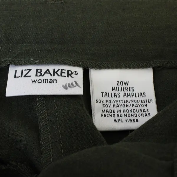 Liz Baker Green Tapered-Leg Dress Pants Women's Size 20W