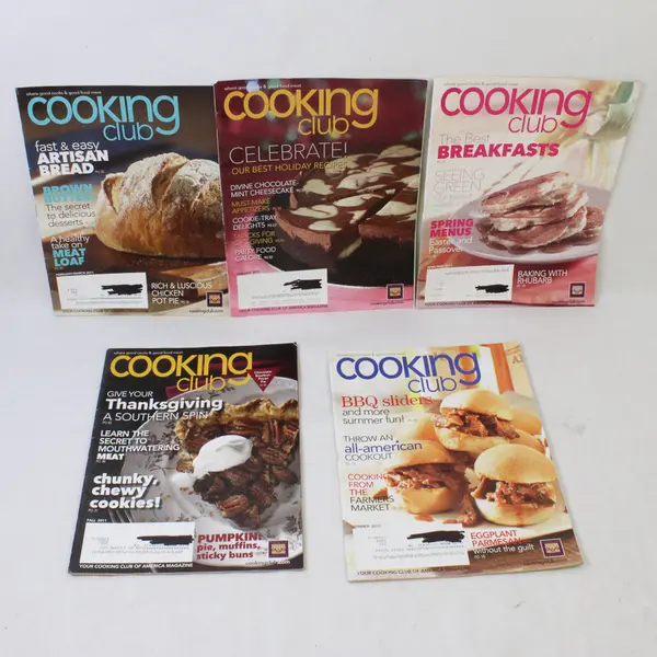 Lot of 5 Cooking Club Magazines January - Fall 2011 Good Condition