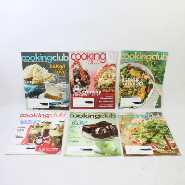 Lot of 6 Cooking Club Magazines 2013 2014 Published Quarterly Good Condition