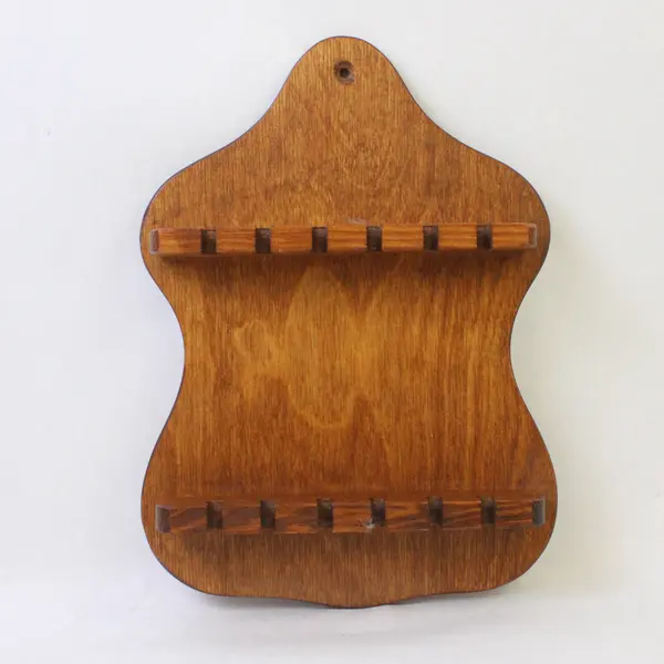 Wooden Souvenir Spoon Display Shelf Holds 12 Spoons Wall-Mount/Tabletop