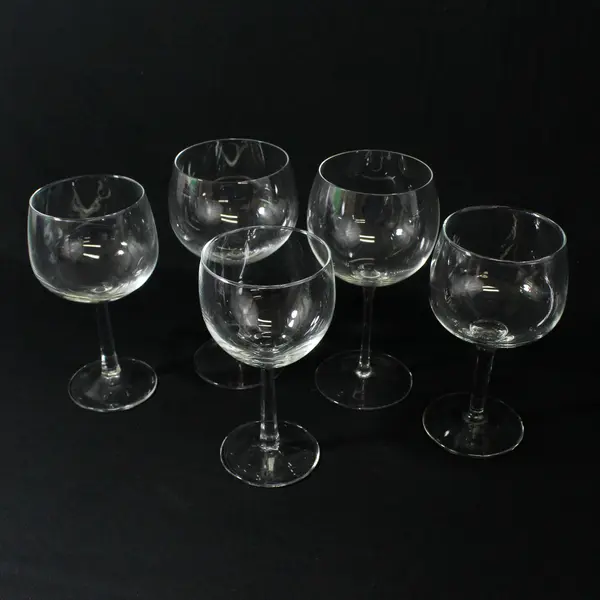 Lot of 5 Mismatched Crystal Wine Glasses 6.5" to 7.5" Tall
