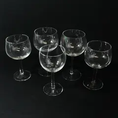 Lot of 5 Mismatched Crystal Wine Glasses 6.5" to 7.5" Tall