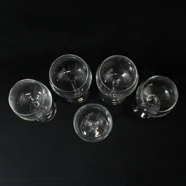 Lot of 5 Mismatched Crystal Wine Glasses 6.5" to 7.5" Tall