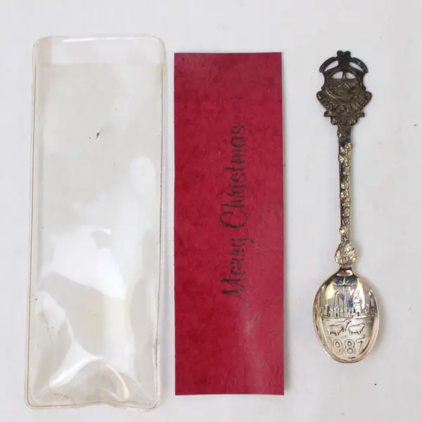 Vintage 1987 Christmas Silver-Plate Souvenir Spoon w/ Box