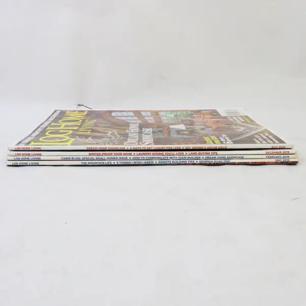 Lot of 4 Log Home Living Magazines February April/May July & December 2019 Good