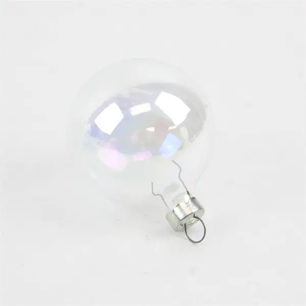 Set of 5 Pyramid Clear Glass Christmas Ball Ornaments Made in USA
