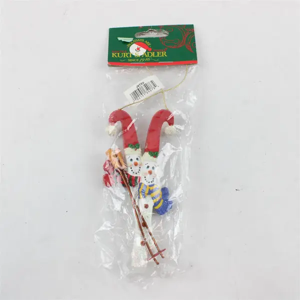Kurt S. Adler Santa's World Snowman Skis Ornament J6720 5.5in New
