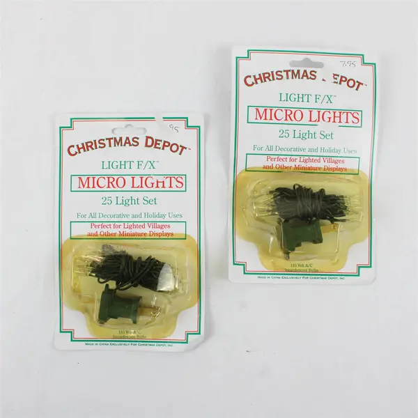 Lot of 2 Christmas Depot Light F/X Micro Lights 25-Light Set - New