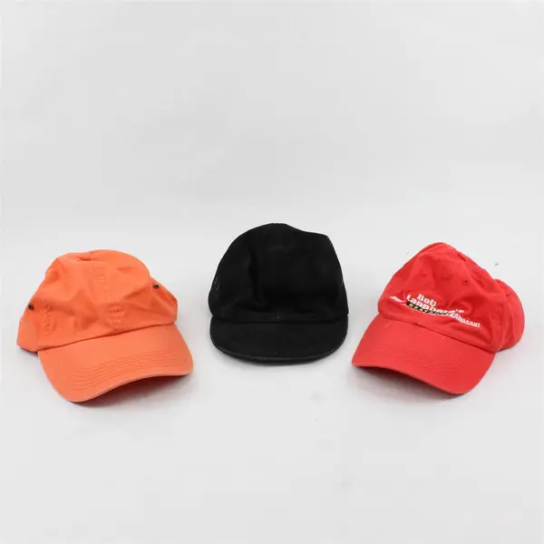Lot of 3 Adjustable Baseball Caps Orange Black & Bob Lanphere's Beaverton