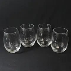 Set of 4 Libbey Stemless Wine Glasses 5"