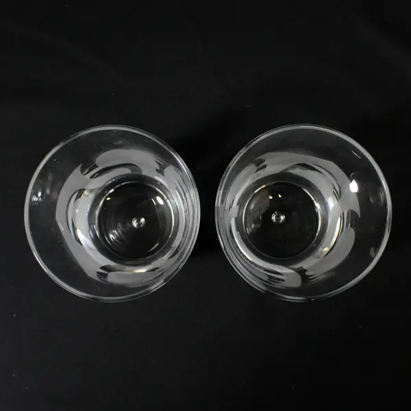 Set Of 2 Baileys Irish Cream Etched Logo Bubble Base Cocktail Glasses 8oz 