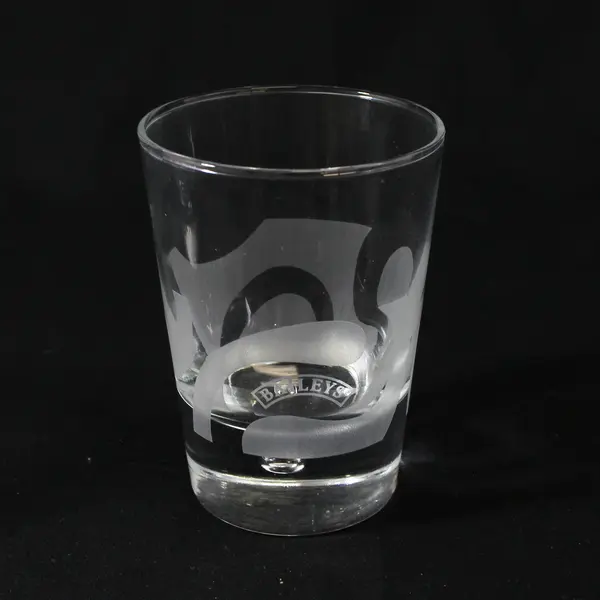 Set Of 2 Baileys Irish Cream Etched Logo Bubble Base Cocktail Glasses 8oz 